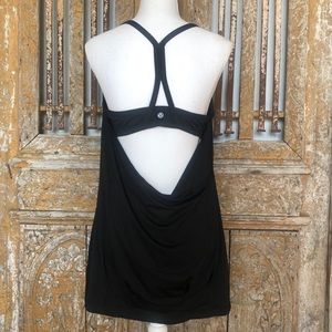 LULULEMON Black OPEN BANK Tank Built in BRA 10 **